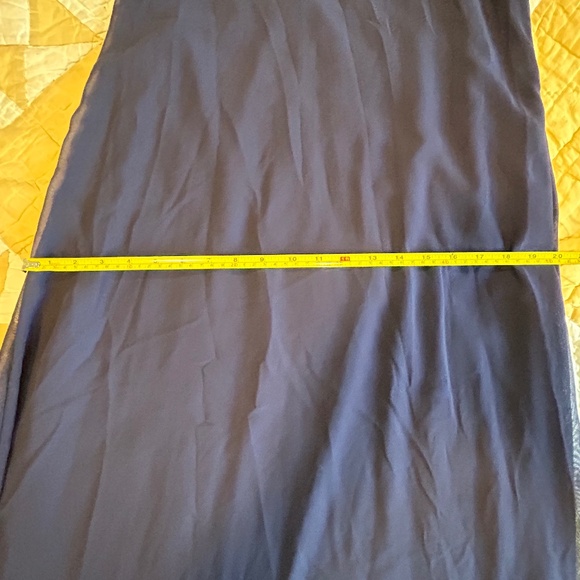 Navy Maxi Dress Bridesmaid Prom Dress M Criss Cross Back - Picture 8 of 8